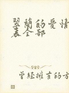 翠兰的爱情演员表全部