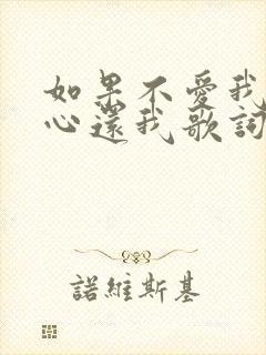 如果不爱我就把心还我歌词