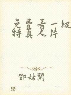 免费看一级特黄特真人片