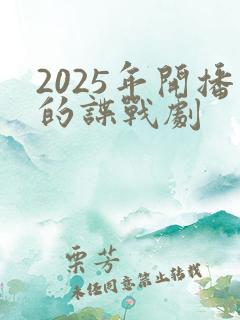 2025年开播的谍战剧