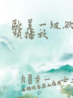 欧美一级欲情视频播放