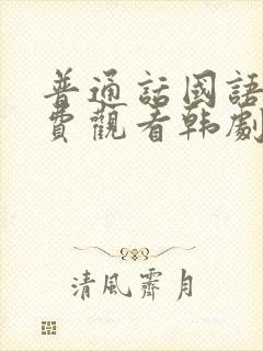 普通话国语版免费观看韩剧