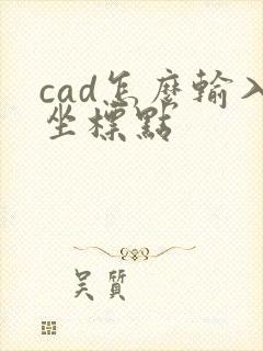 cad怎么输入坐标点