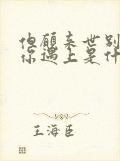 但愿来世别再和你遇上是什么歌