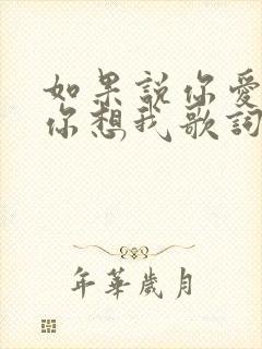 如果说你爱我,你想我歌词