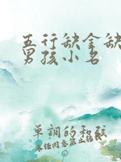 五行缺金缺土的男孩小名