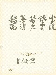 韶华若锦电视剧高清免费观看