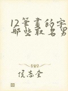 12笔画的字有哪些取名男孩