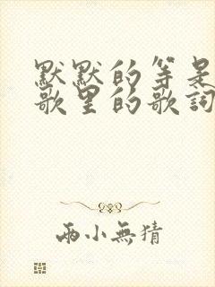 默默的等是哪首歌里的歌词