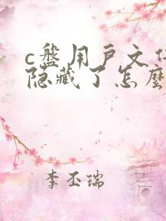 c盘用户文件夹隐藏了怎么恢复