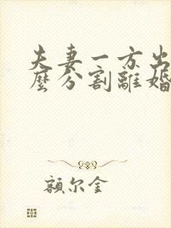 夫妻一方出轨怎么分割离婚财产