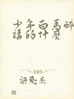 少年白马醉春风讲的什么