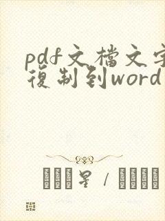 pdf文档文字复制到word里格式怎么调