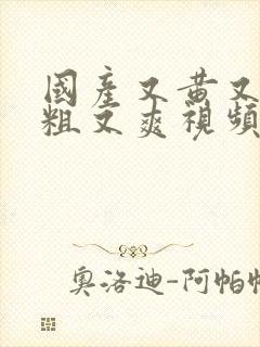 国产又黄又猛又粗又爽视频