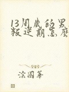 13周岁的男孩叛逆期怎么办