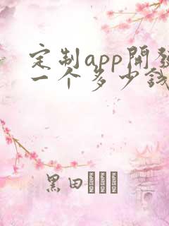 定制app开发一个多少钱