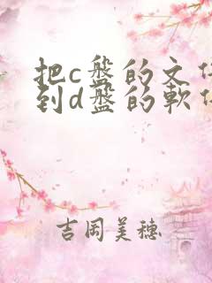 把c盘的文件移到d盘的软件