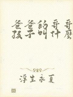 爸爸的哥哥生的孩子叫什么