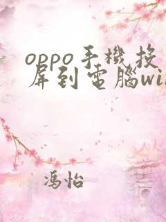 oppo手机投屏到电脑win10