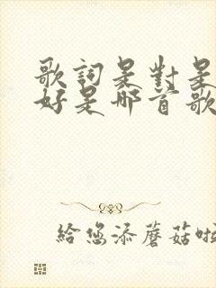 歌词是对是错也好是哪首歌