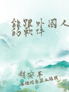 能跟外国人聊天的软件