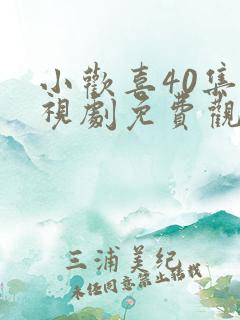 小欢喜40集电视剧免费观看