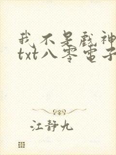 我不是戏神小说txt八零电子书