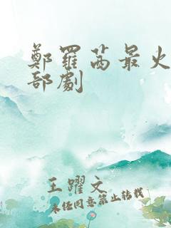 郑罗茜最火的三部剧