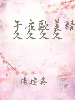 午夜欧美精品久久久久久