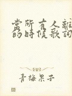 当所有人离开我的时候歌词