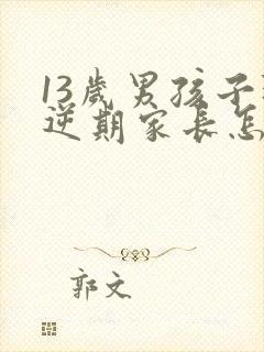 13岁男孩子叛逆期家长怎么做