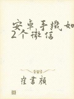 安卓手机如何下2个微信