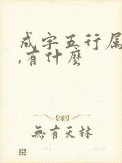成字五行属什么,有什么