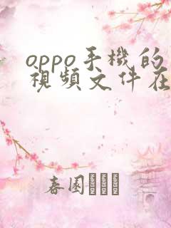 oppo手机的视频文件在哪个文件夹