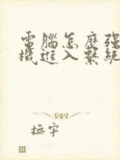 电脑怎么强制开机进入系统