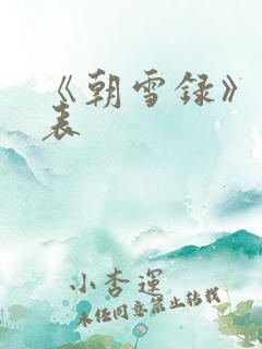 《朝雪录》演员表