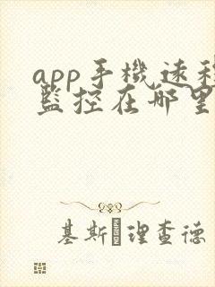 app手机远程监控在哪里打开