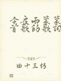 今夜雨蒙蒙是哪首歌的歌词