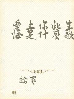 爱上你此生不后悔是什么歌