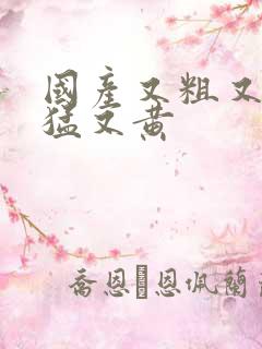 国产又粗又长又猛又黄