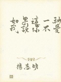 如果这一秒你跟我说你不爱我歌词