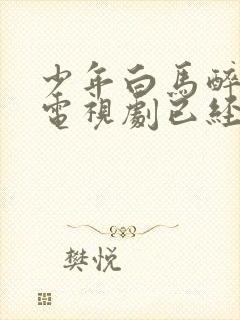 少年白马醉春风电视剧已经更新了几集了