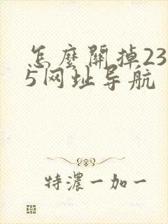 怎么关掉2345网址导航