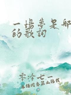 一场梦是哪首歌的歌词
