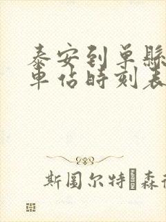 泰安到单县的汽车站时刻表