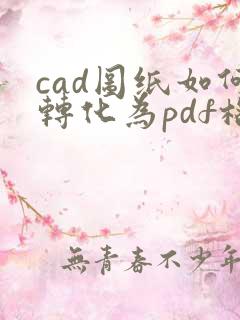 cad图纸如何转化为pdf格式
