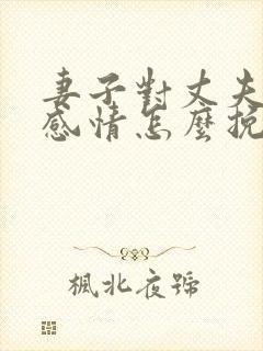 妻子对丈夫没有感情怎么挽回