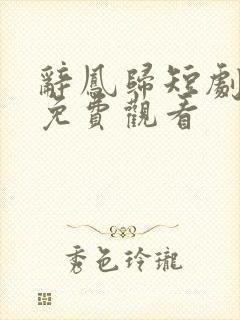 辞凤归短剧全集免费观看