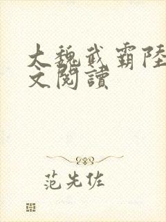 大魏武霸陆泽全文阅读