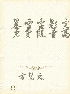 暴雪电影完整版免费观看高清